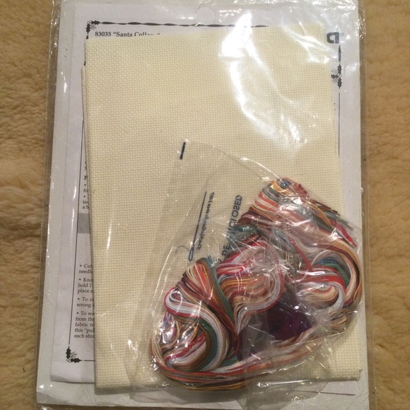 Vintage Bucilla Santa Collage Christmas stocking cross stitch kit - Picture 6 of 6